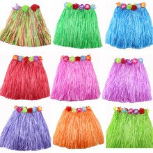 Girls Hula Show Grass Beach Dance Activity Skirt Children 40CM Skirts Wreath Bra Garland Fun Hawaiian Party Supplies