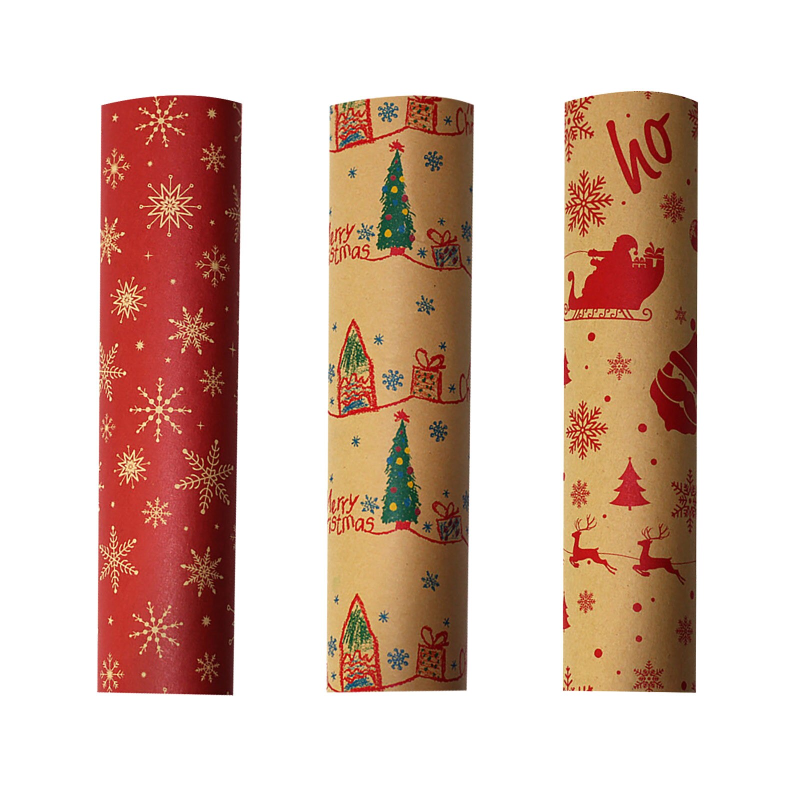 Christmas Printing Kraft Paper Roll Crafts Art Packaging Decorative Paper Home Decoration Festive Party Supply #T1P: B