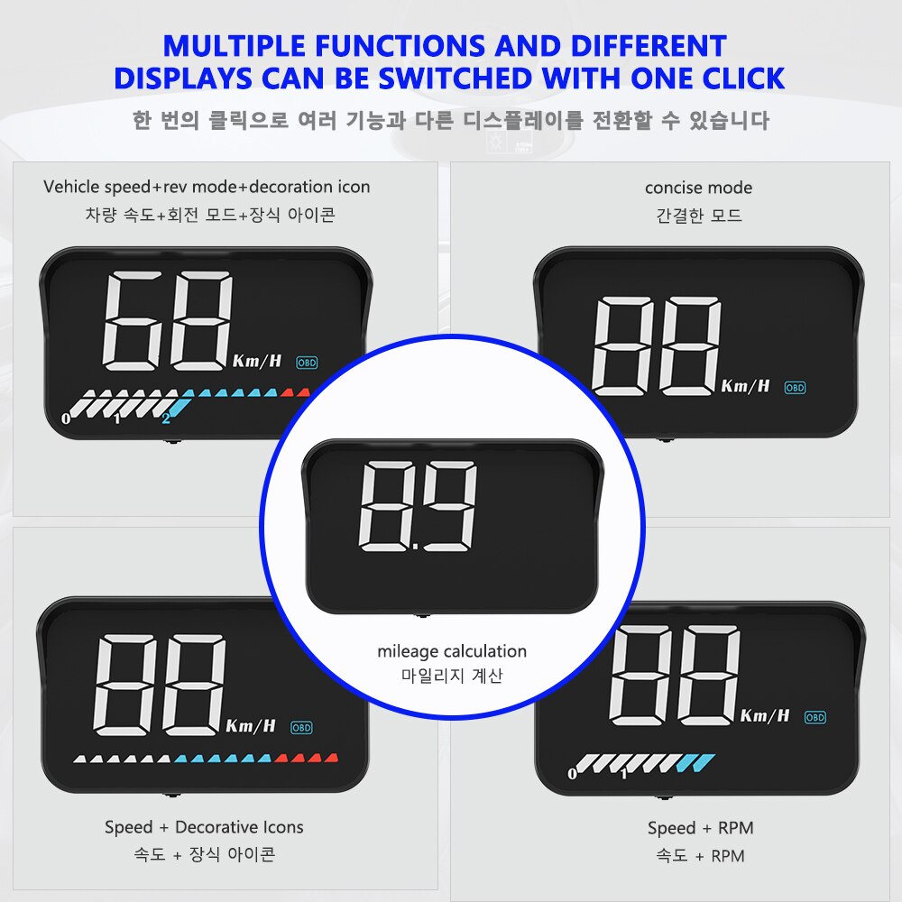 M7 gps hud bil obd 2 hud head up speed display obd kørecomputer advarsel om hastighed