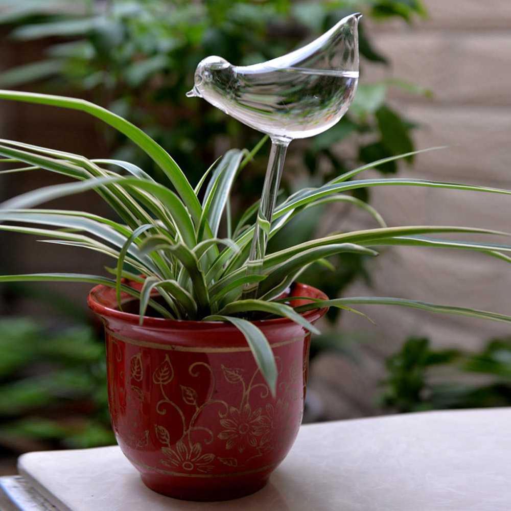 12 stilarter hus / have husplante automatisk selvvandingsglas fugl vandkande blomster planter dekorativ glasvanding: -en