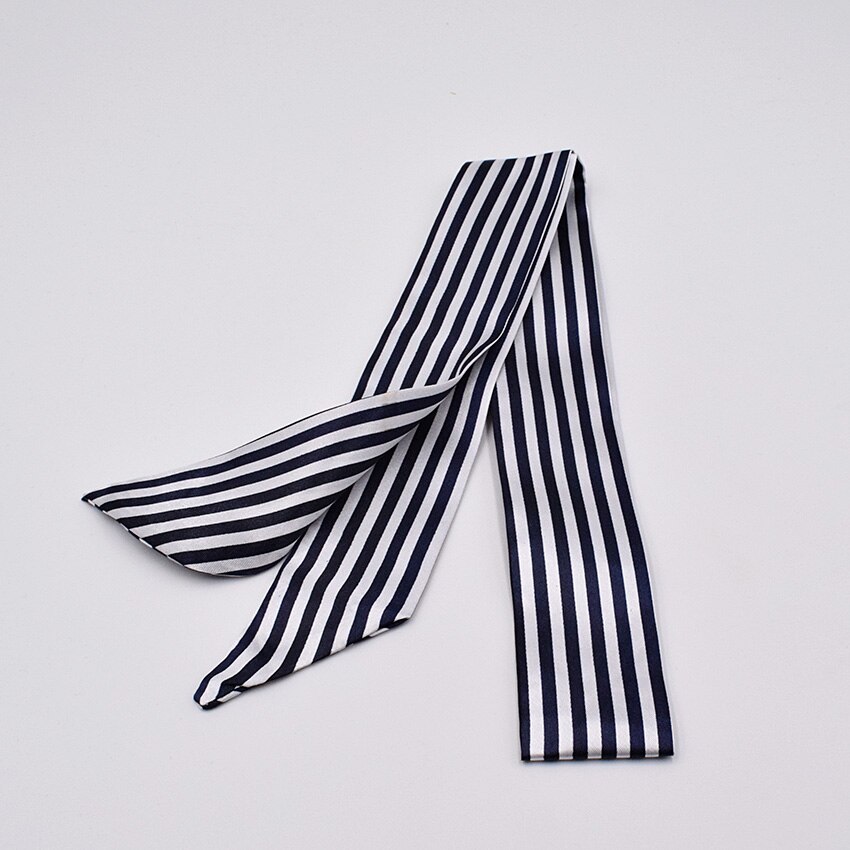 Petit foulard en soie pour femme imprimé poignée sac rubans foulard de tête petits foulards longs et fins