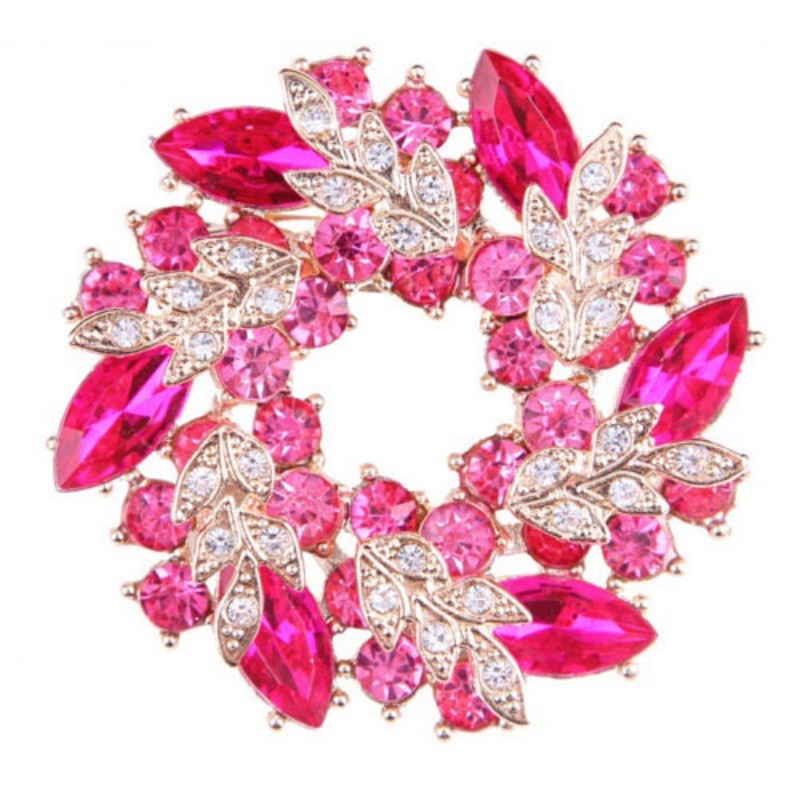 Broche redondo feminino simples coroa fivela pino acessórios de corpete: COR DE OURO ROSA