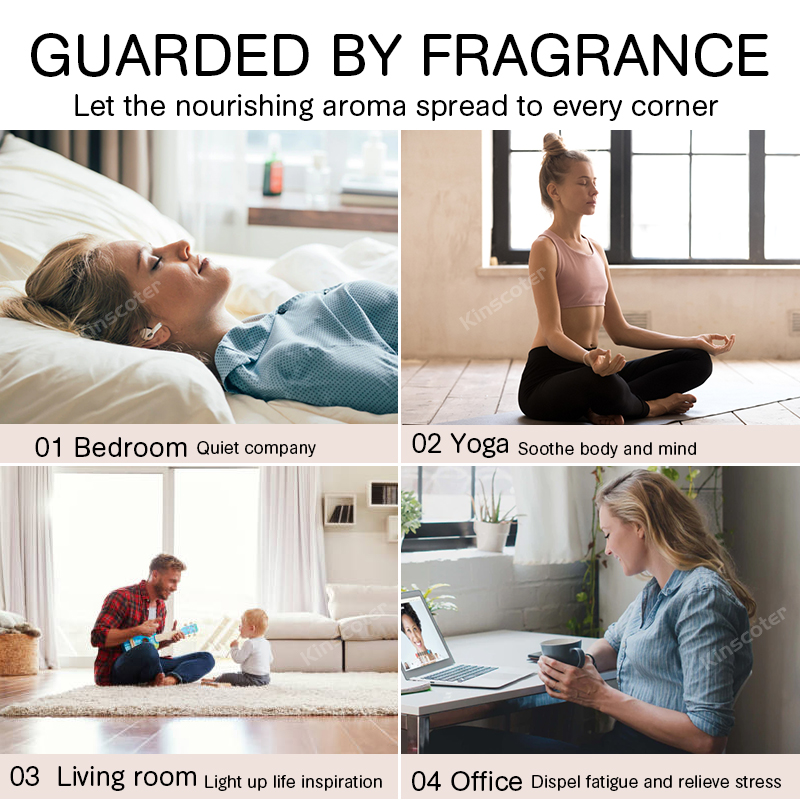 KINSCOTER Volcano Flame Aroma Diffuser Jellyfish Smoke Ring Air Humidifier 360ml Aromatherapy Essential Oil Diffuser Cool