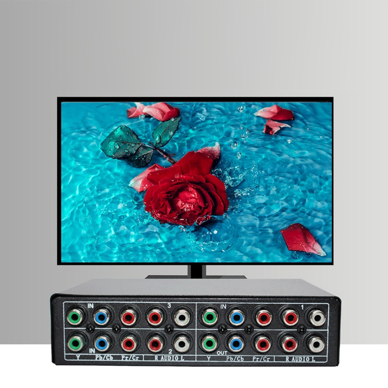 Interruptor de componentes RGB Selector 5 RCA de 3 vías YPBPR, conmutador de componentes de Cable AV para PS2, Wii, reproductor de DVD, TV