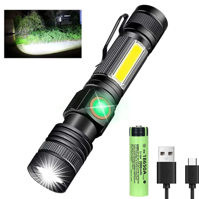 H gpresterande T6 Led ficklampa Usb uppladdningsb Grandado h-gpresterande-t6-led-ficklampa-usb-uppladdningsb-grandado