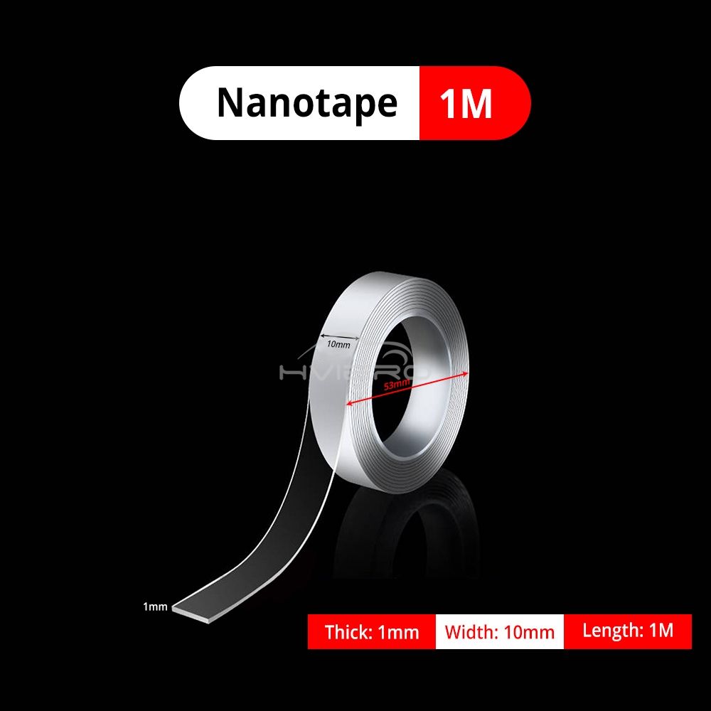 1m/3m/5m nano-tejp spårlös dubbelsidig transparent återanvändbar vattentät resistent värmehäftande rengöringsbar 10mm bredder bilverktyg