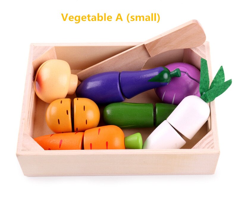 Holz klassische spiel simulation küche serie spielzeug Schneiden Obst und Gemüse Spielzeug Montessori Frühen bildung: Vegetable A (small )