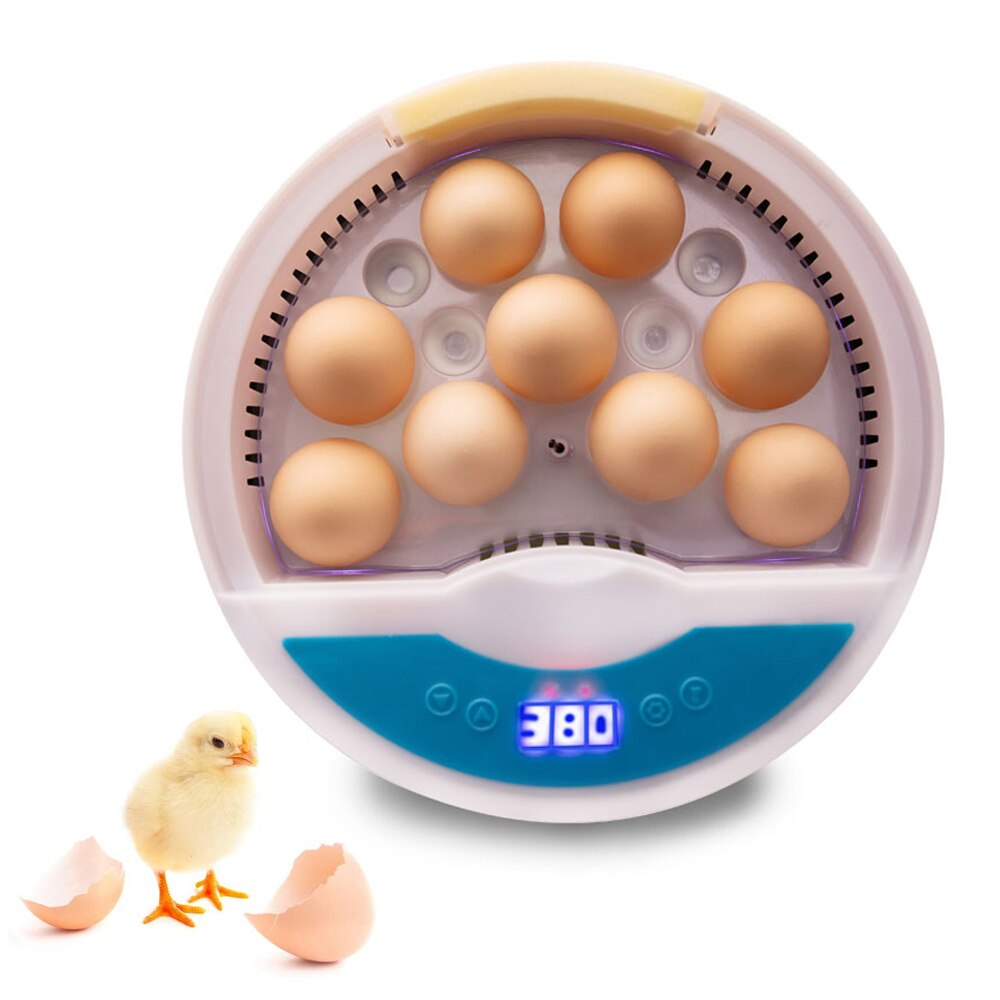 Digital Egg Incubator Hold 9 Eggs Automatic Poultry Hatcher Machine for Chickens Ducks Birds Quail Eggs