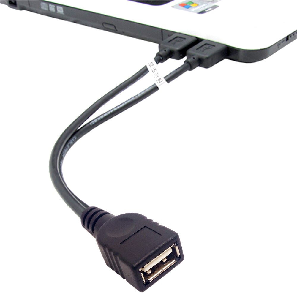 Zihan Dual A Male to USB 2.0 Female A Extra Power Data Y Extension Cable for 2.5" Mobile Hard Disk Black 20cm