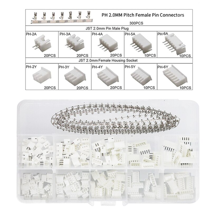 Jst 2.0 ph/2.54 xh hunnkontakt 2/3/4/5/6 -pinner plugg med terminal ledninger kabler stikkontakt Overskrift dupont metalltråd koblinger sett: Ph 2.0
