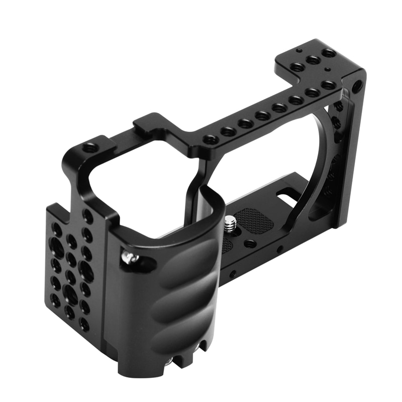 Hållbar videokamerabur i aluminiumlegering + handgreppssats filmtillverkningssystem med kabelklämma, för sony  a6000 a6300 a6500 nex
