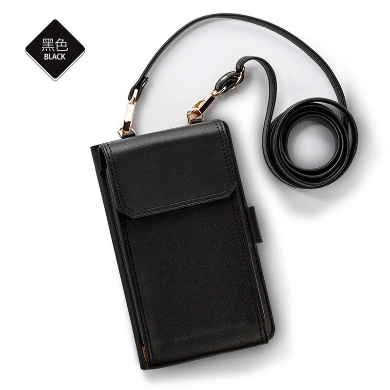 Zomer Mini Veranderen Kleine Pakket Universele Mobiele Telefoon Tas Schouder Schoudertas Verticale Handtas: Black