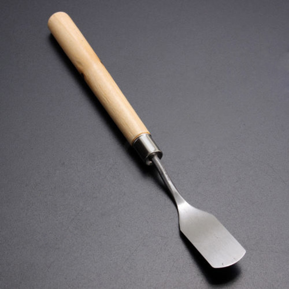 Oil Painting Tools Handheld Stainless Steel Artist Oil Painting Palette Wipe Paint Art 5 Shapes Optional: 4cm flat head