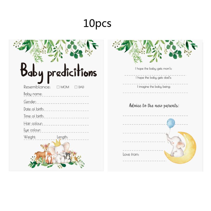 10 Pack Advice and Prediction Cards for Baby Shower Game Parent Message Advice Book Fun Gender Neutral Shower Party: 35