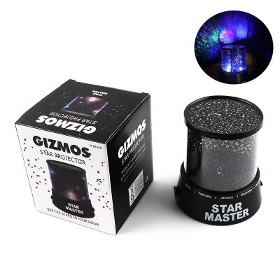 1Pcs Led Star Projector Super Heldere Starry Tafellamp Nachtlampje Sky Batterij Operated Nachtlampje Lamp Voor Kinderen Slaapkamer: Black