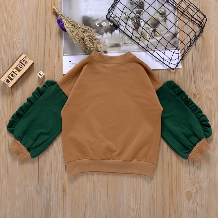 Citgeett Autunno Bambini Dei Ragazzi Delle Ragazze di Autunno Della Camicia Girocollo Manica Lunga casuale Del Fumetto patchwork Primavera T-camicia