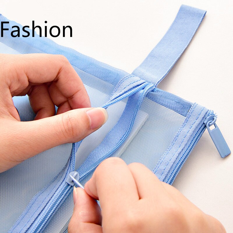 DELI Grid A4 Transparent File Bag Document Folder Zipper File Mesh A5 Paper Multi-layer Multi-layer Storage Portfolio Escolar