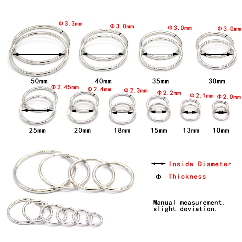 HENGC, hebillas redondas grandes de Metal con anillo redondo, tela de cierre para cinturón de cuero, zapatos, bolsos, prendas de vestir, costura de , manualidades DIY,