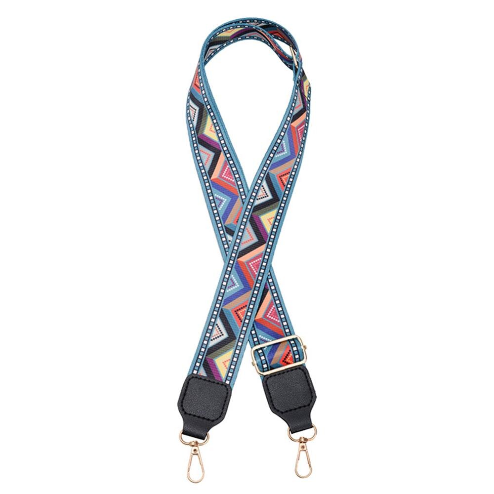 Ethnic Multicolor Printing Shoulder Strap Nylon Adjustable Rainbow Belt Wide Handle Women Bags Accessories: 012