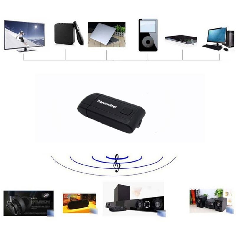 3.5mm stereo aux musik adapter usb dongle trådløs bluetooth 4.2 sender modtager til tv pc computer telefon hovedtelefon