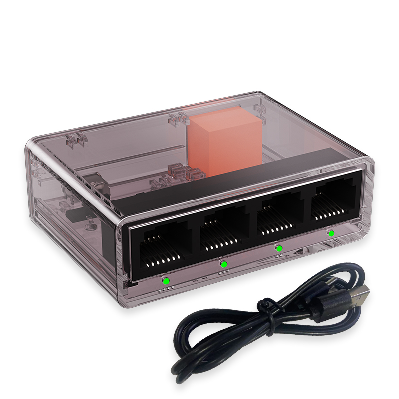 Switch di rete a 5 porte, splitter ethernet  rj45 adattatore hub lan 1 to 4 mbps 1000 switch gigabit full/half duplex per router pc: Bianco