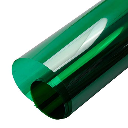 Película de vidrio Multicolor para ventana, decoración de colores transparente, tinte Protector UV, película adhesiva, bricolaje, películas decorativas bidireccionales: 45cm * 5m / Verde