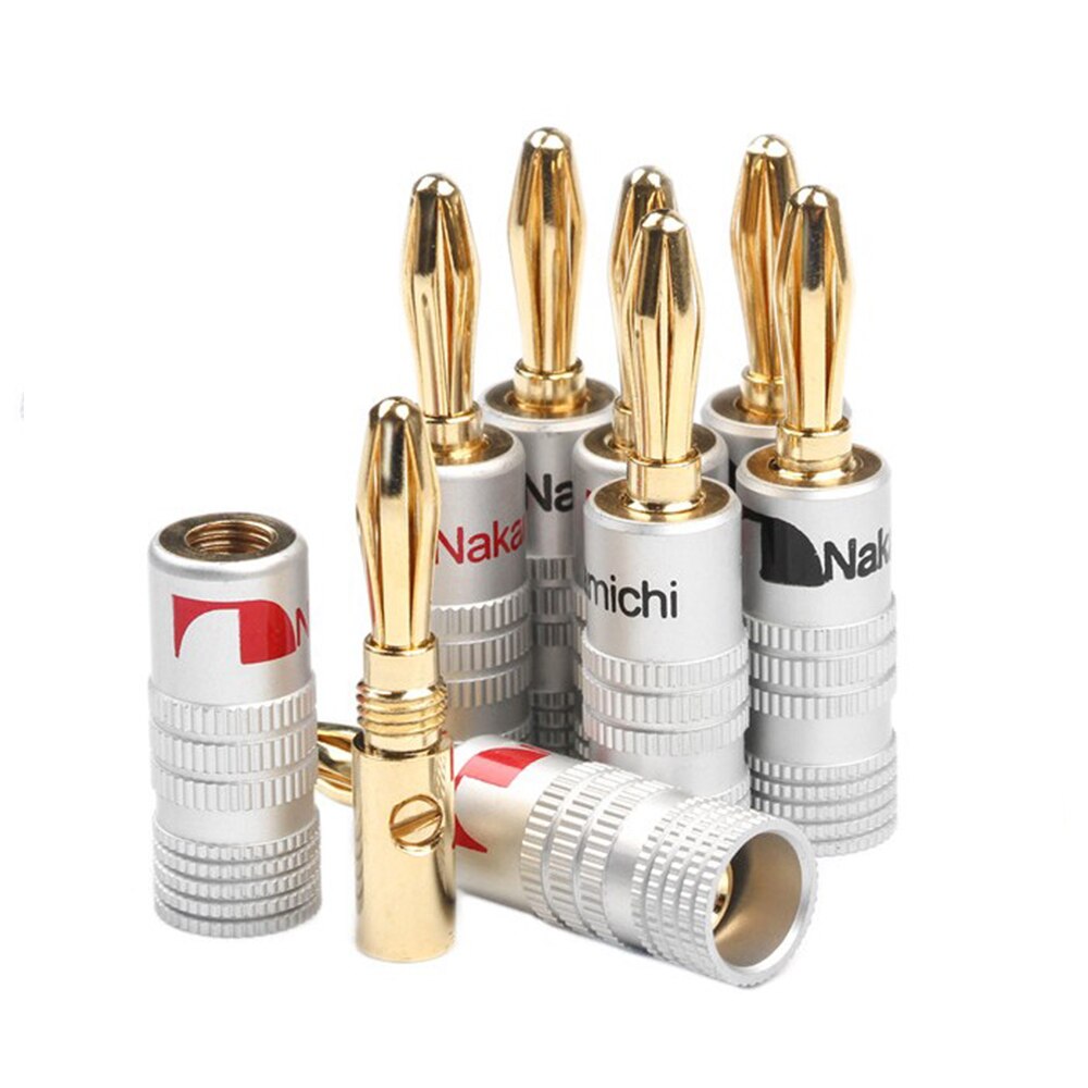 8Pcs 4mm Banana Plugs Neue 24K Gold Lautsprecher Nakamichi für Video Lautsprecher Stecker