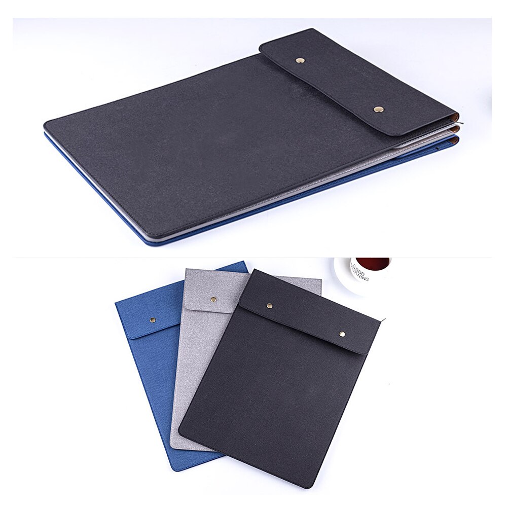 A4 File Pouch Document Bag PU Leather Portfolio Contract Invoice Bill Storage Organizer for Office School Supplies