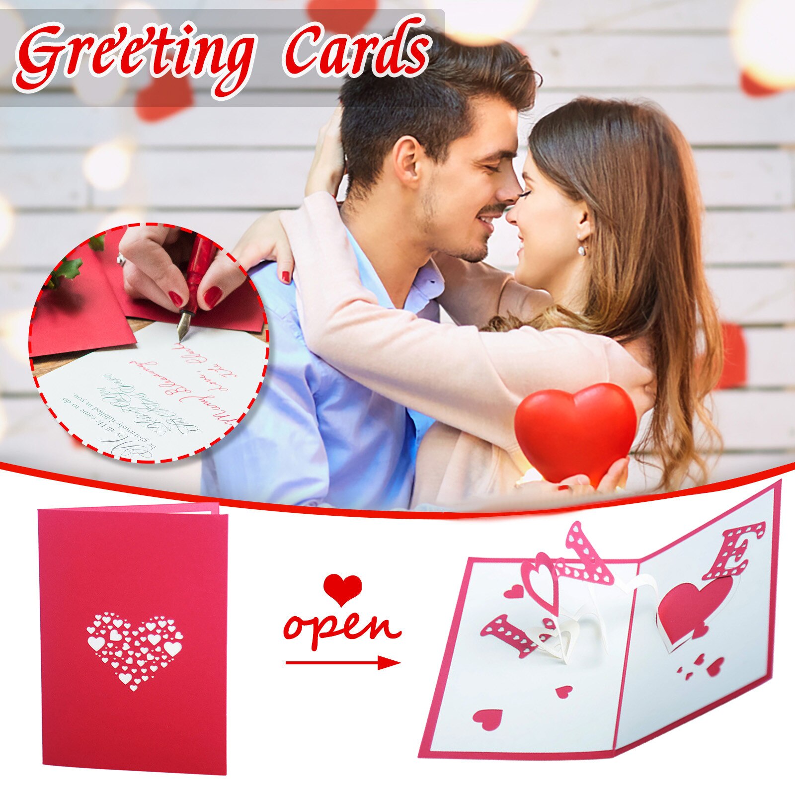 Cupido Liefde Hart 3d Pops Up Wenskaart Handgemaakte Card Voor Verjaardag Huwelijksverjaardag Vrolijk Kerstfeest Valentijnsdag
