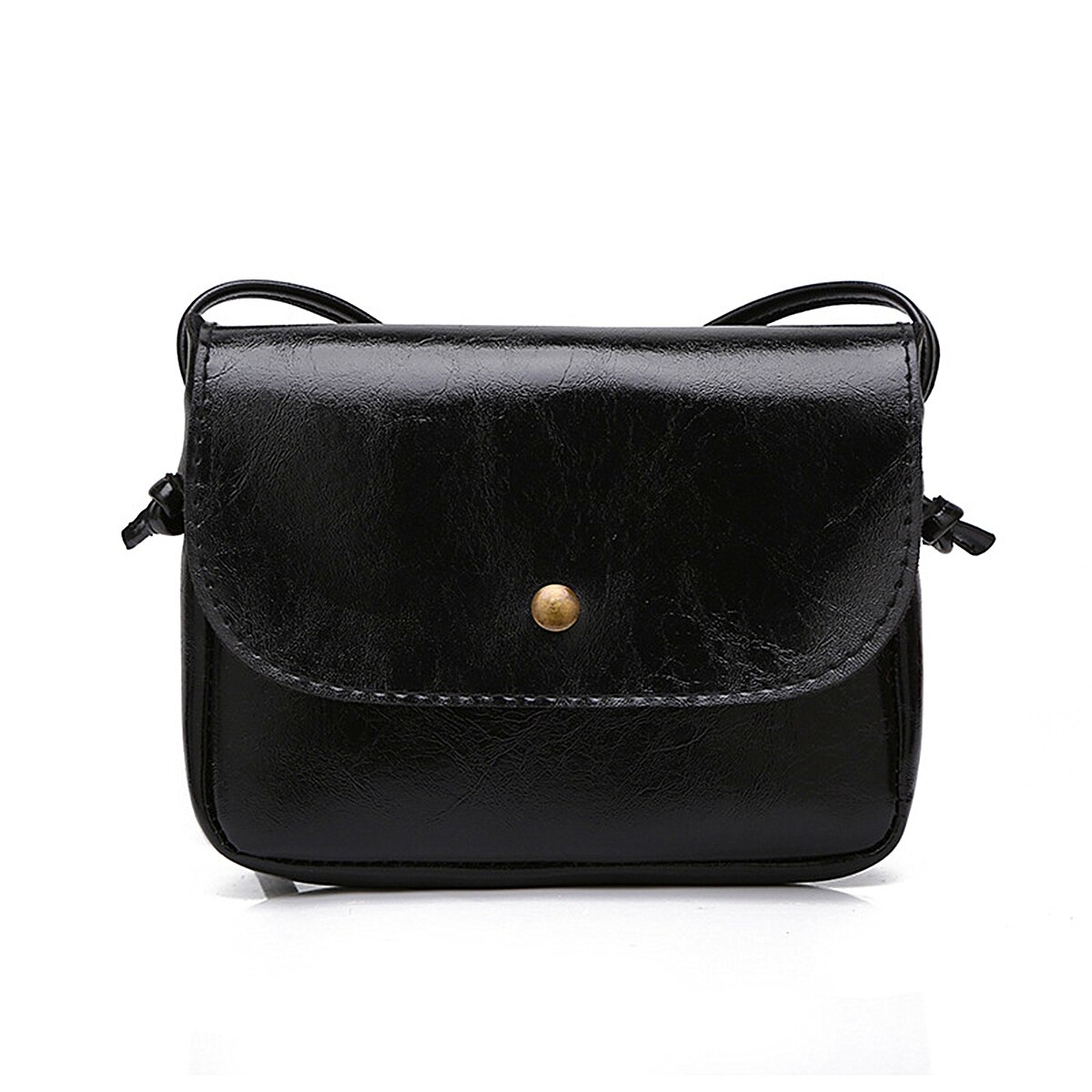 Vrouwen Lederen Satchel Handtas Schouder Tote Messenger Dames Kleine Crossbody Tas: Black