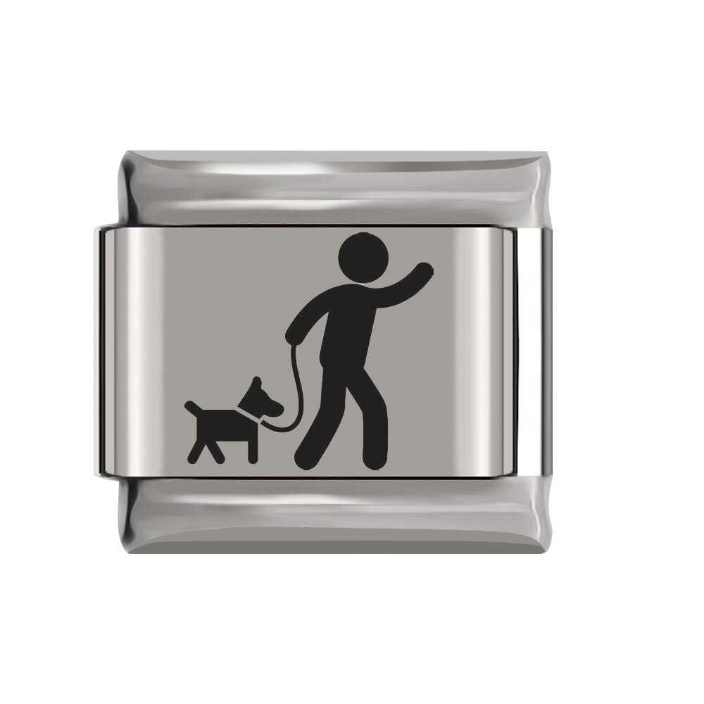 Fyour Original Daisy Dog Mother's Day Couples Charm Links Fit 9mm Width Bracelet Stainless Steel Jewelry DIY Making DJ130: E