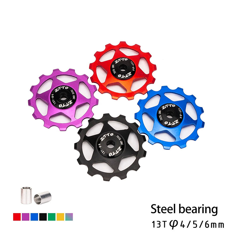 Bicycle Rear Derailleur Jockey Wheel 13T Aluminum Alloy Sealed Bearing Pulley AL7075 CNC Road Bike Guide Roller Idler 4/5/6MM