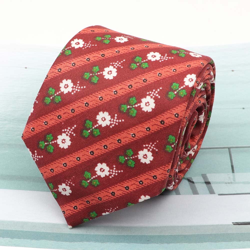 Cravates en coton Rose imprimé | Fleur, largeur 7cm, cravate étroite, cravate Cravat décontracté, fête, cravate de cou: 14