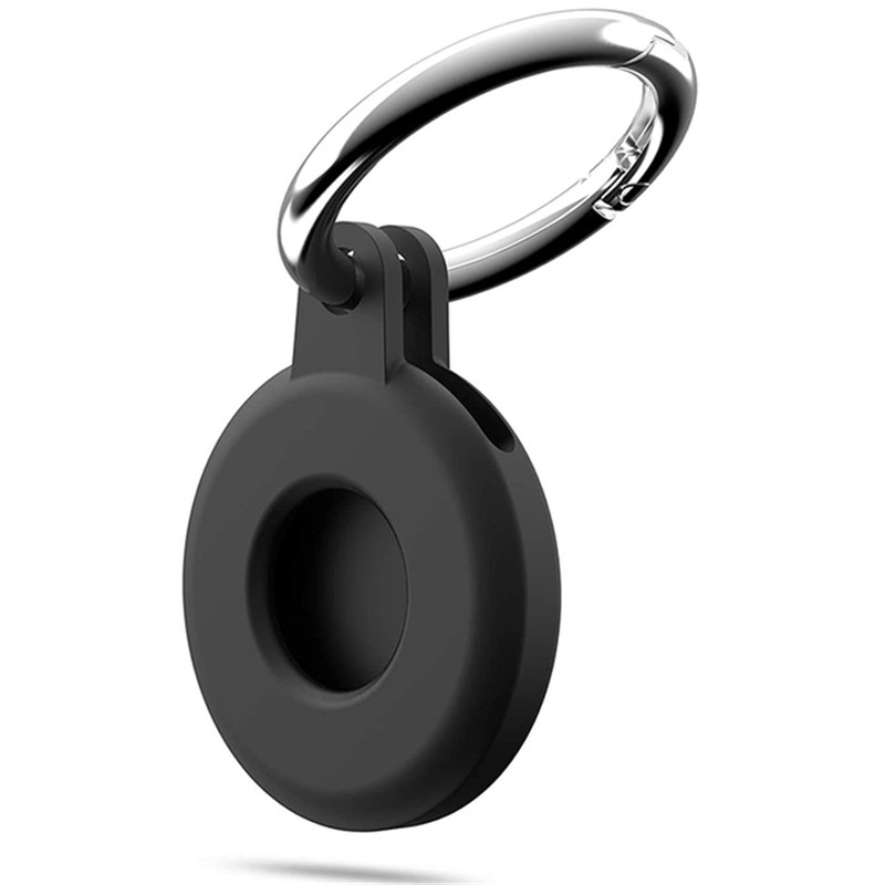Silikone etui, fuldt cover, nøglering til apple airtag, telefon, kæledyrsfinder, tracker, tyverisikker, airtag-cover til airtags: 橄榄绿