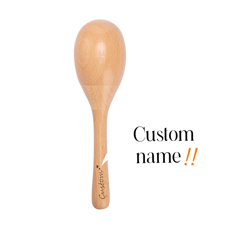 1Pc Baby Wooden Toys Sand Hammer Music Rattle Instrument Early Education Toy BPA Free Wood Rattle Intelligence Development Toy: big custom