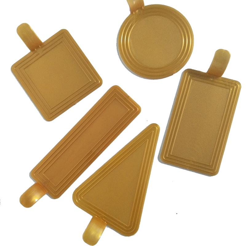 50PCS/Lot Round Cake Cardboards Durable Plastic Square Bakeware Baking Mousse Trays Golden Black Cake Bottom Brackets