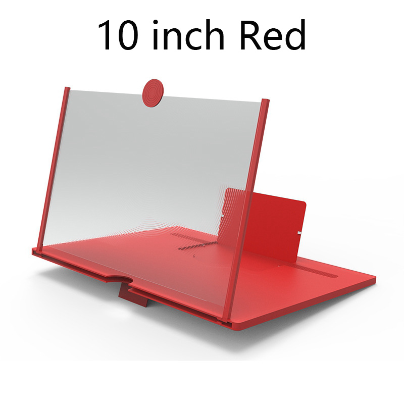 Screen Versterker Mobiele Telefoon Screen Video Vergrootglas Voor Mobiele Telefoon Smartphone Vergroot Screen Telefoon Stand Beugel: red 10 inch