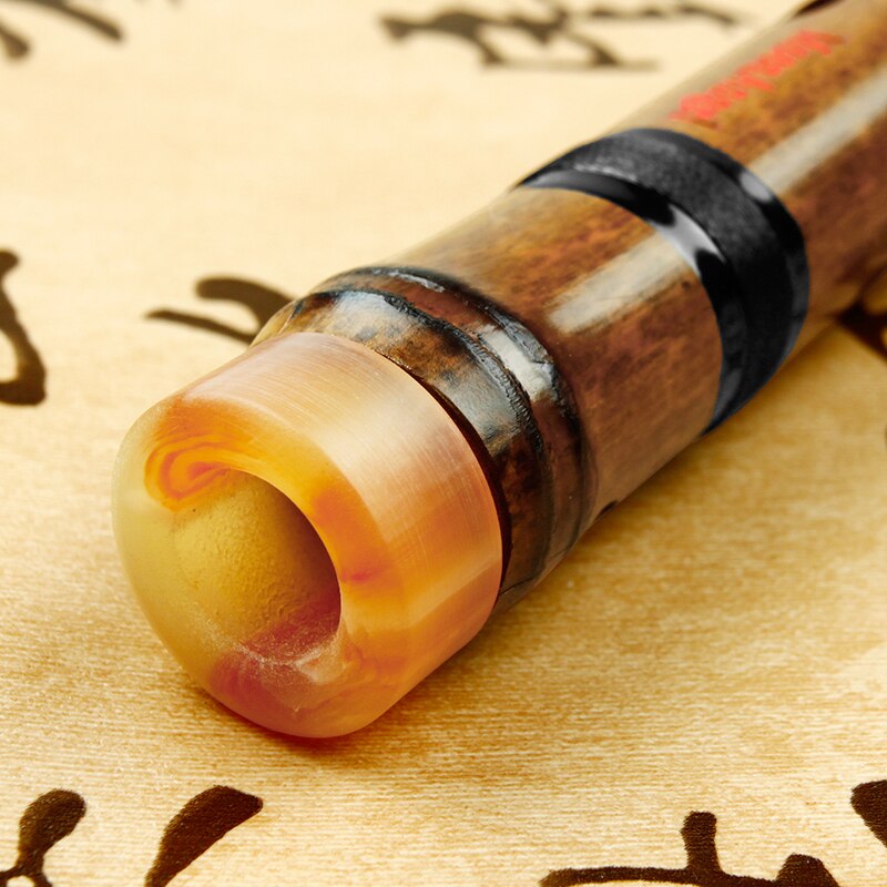 Original Brown Vertical Bamboo Flute with Black Line Musical Instruments Traditional Chinese Woodwind Instrument Xiao