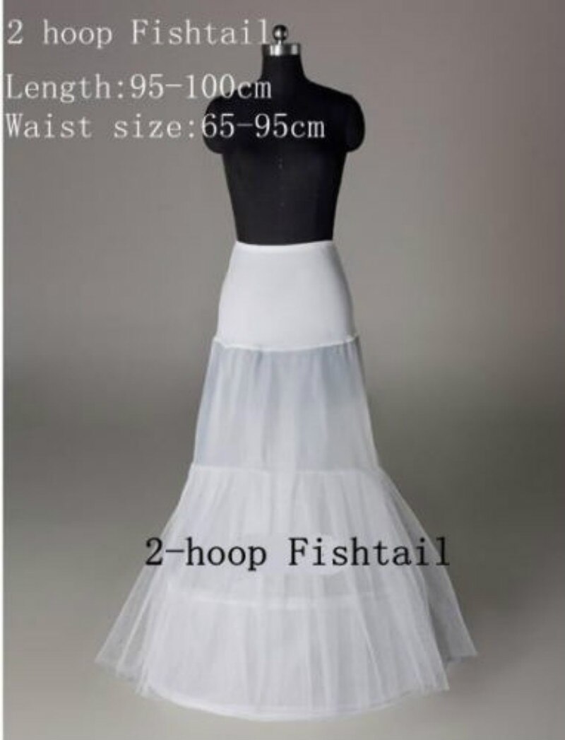 Robe de mariée sirène blanche avec 2 arceaux, jupon de mariée Crinoline,