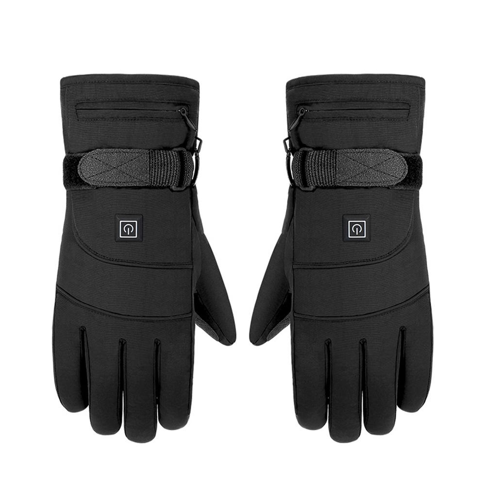 3 Niveaus Temperatuur Verwarmde Motorhandschoenen 3.7V Oplaadbare Touch Screen Elektrische Verwarming Handschoen Skiën Warmer Gants Moto: With battery box