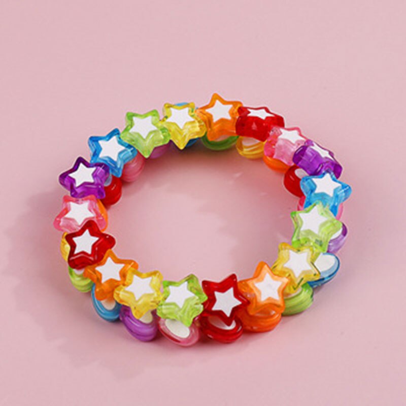 Makersland Cute Heart Star Beads Bracelet Kids Charms Beads Children Princess Hand Bracelet Jewelry