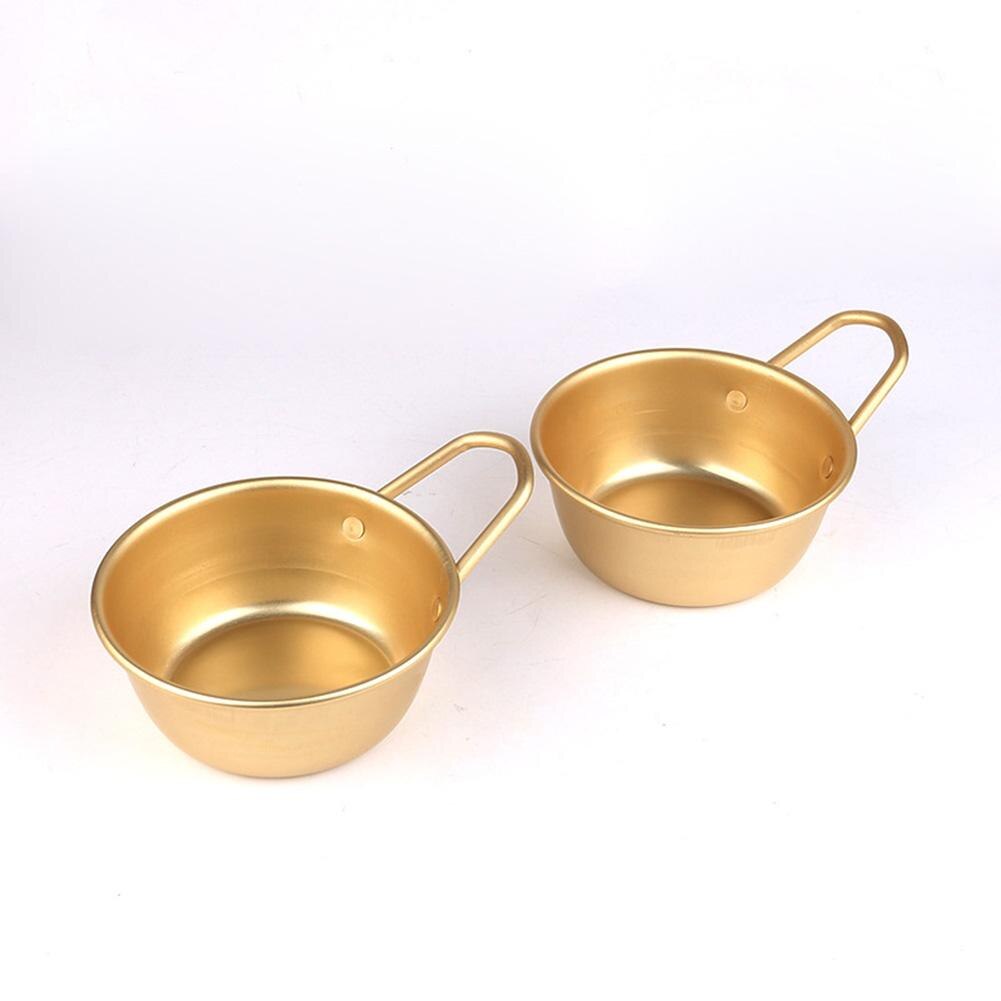 Korean Traditional Aluminum Round Rice Bowl Wine Cup with Handle for Makgeolli