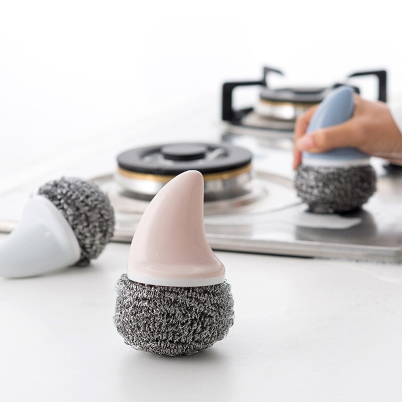 Nano Staalborstel Bal Keuken Schoonmaken Afwassen Staal Wol Schuursponsje Kleurrijke Rvs Scrubber Polijsten