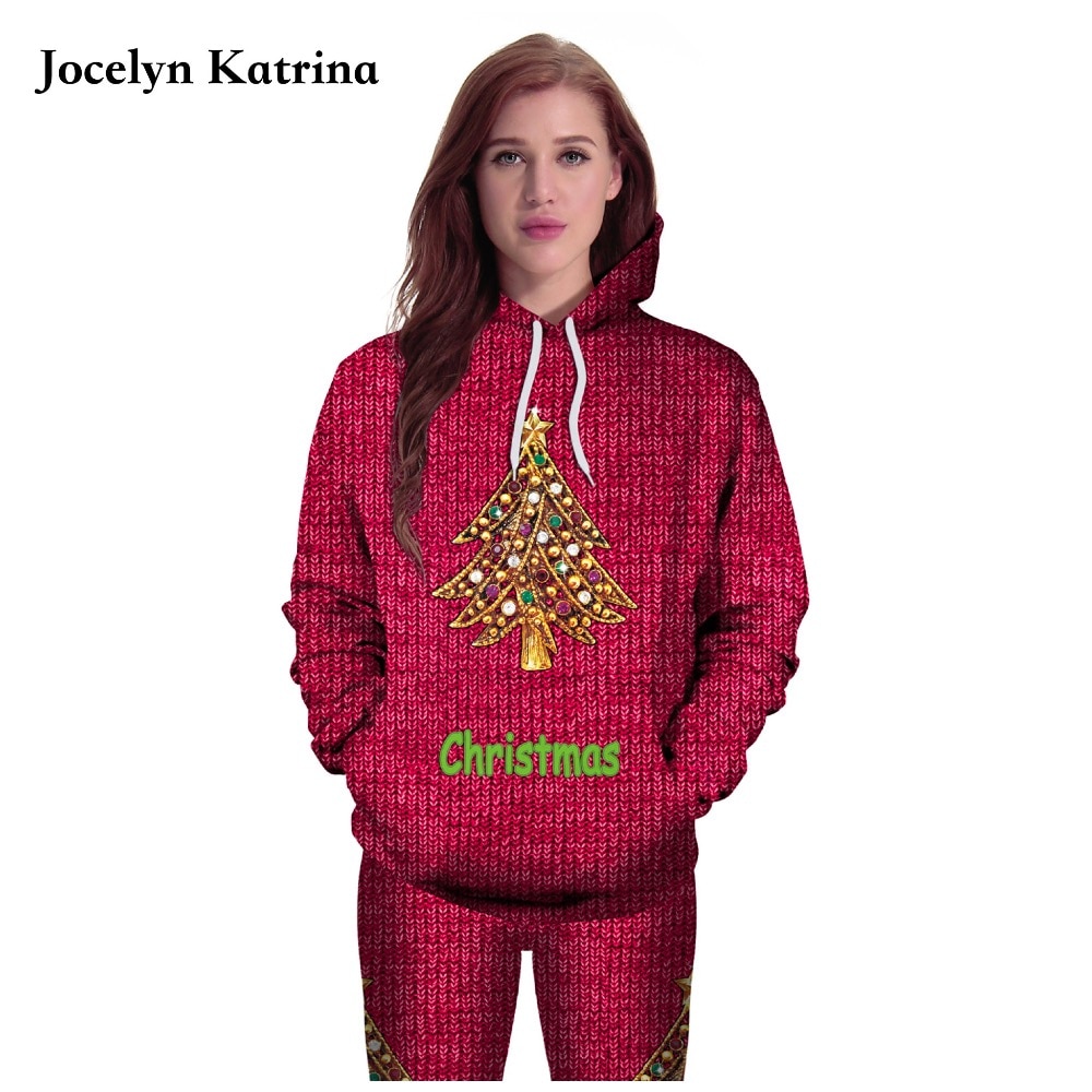 Jocelyn katrina hættetrøjer kvinder 3d sweatshirts print unisex tynde pullovers træningsdragter toppe hætteklædte hættetrøjer