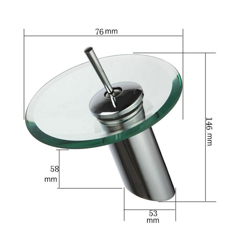 Pojedyncza dźwignia ciepłej i zimnej mieszać dotknij biurko zamontowany szklany wodospad łazienka zlewozmywak kran okrągły wodospad chrom bateria umywalkowa
