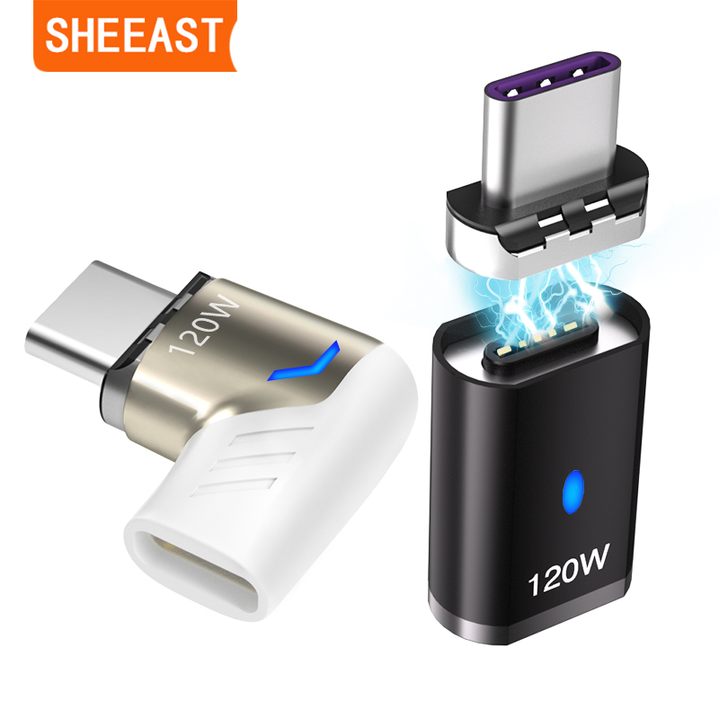 USB C Magnetic Adapter 120W Fast Charging 480Mbs Magnet Converter for iPad MacBook Pro Surface 7 HUAWEI MI OPPO Switch Connector