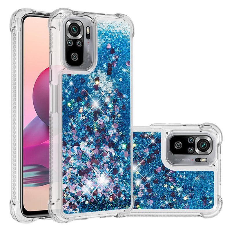 Dla Redmi uwaga 10 S przypadku mody Quicksand Glitter ciecz skrzynka dla Xiaomi Redmi uwaga 10 S telefon pokrywa Redmi Note10s 10 S Coque