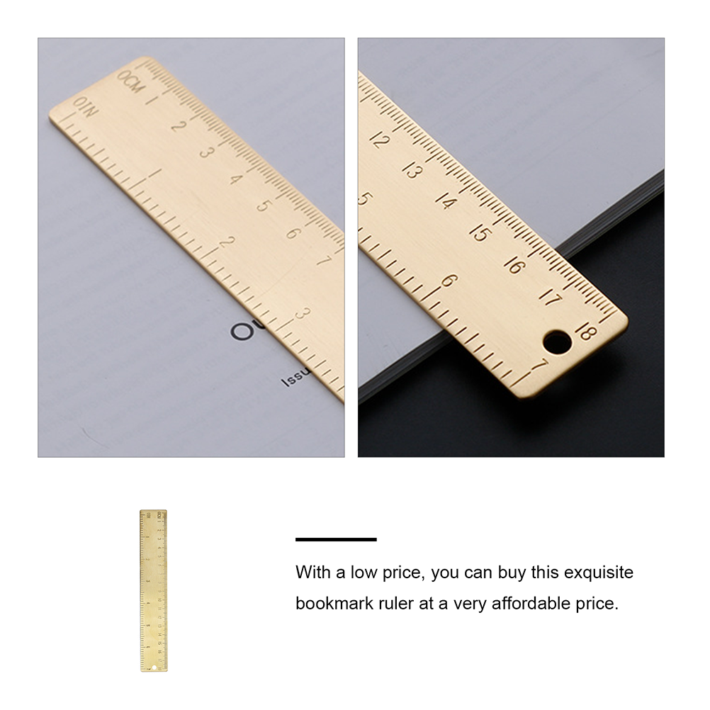 Office Measuring Ruler Decorative Brass Ruler Multi-functional Straight Ruler