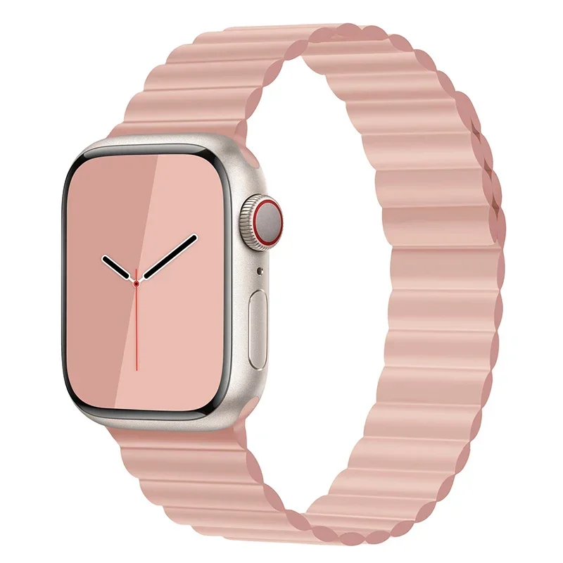 Magnetisk rem til apple watch series 7 band 45mm 41mm silikone urrem iwatch series  s 3 5 4 6 se 38mm 40mm 42mm 44mm: Blå lyseblå / 12mm