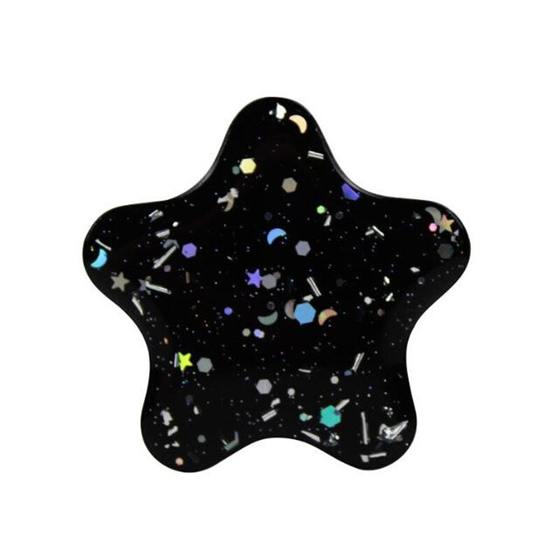 Star Glitter Expanding Stand Grip Mount Phone Socket Fold Mobile Smartphones Pocket Desktop Bracket Phone Stand Holder: Black